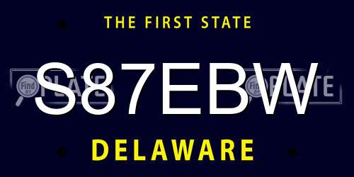 S87EBW Delaware License Plate