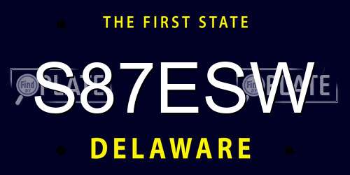S87ESW Delaware License Plate