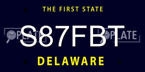 S87FBT Delaware License Plate