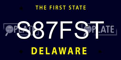 S87FST Delaware License Plate