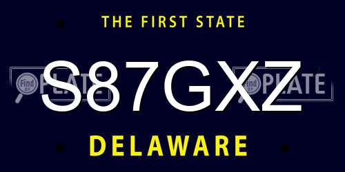 S87GXZ Delaware License Plate
