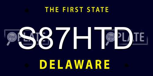 S87HTD Delaware License Plate