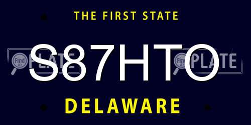 S87HTO Delaware License Plate