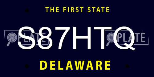 S87HTQ Delaware License Plate