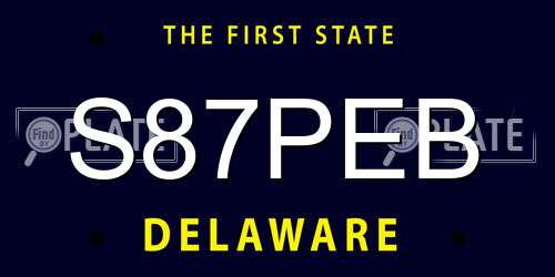 S87PEB Delaware License Plate
