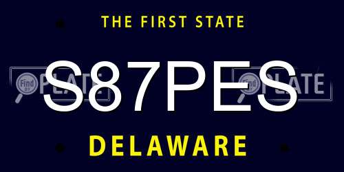 S87PES Delaware License Plate