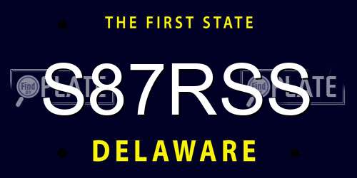 S87RSS Delaware License Plate