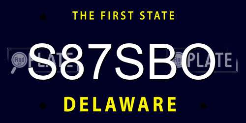 S87SBO Delaware License Plate