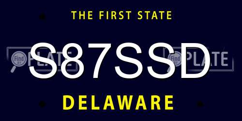 S87SSD Delaware License Plate