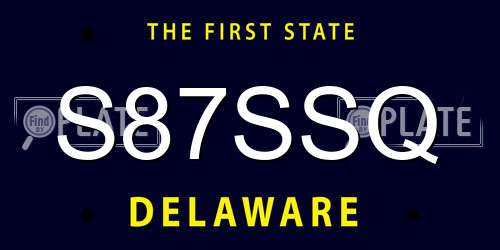 S87SSQ Delaware License Plate