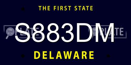 S883DM Delaware License Plate