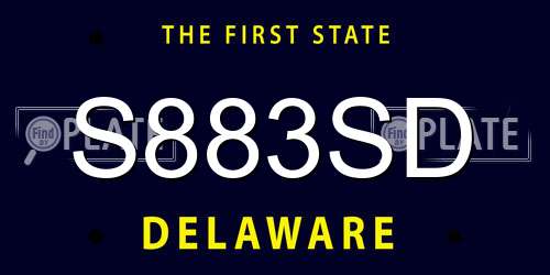 S883SD Delaware License Plate