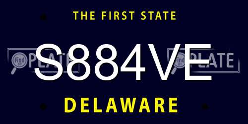 S884VE Delaware License Plate