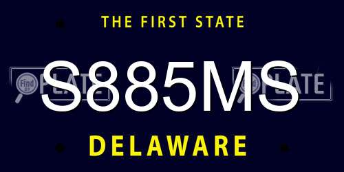 S885MS Delaware License Plate