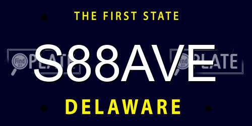 S88AVE Delaware License Plate