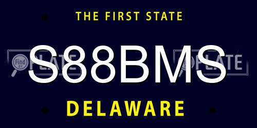 S88BMS Delaware License Plate