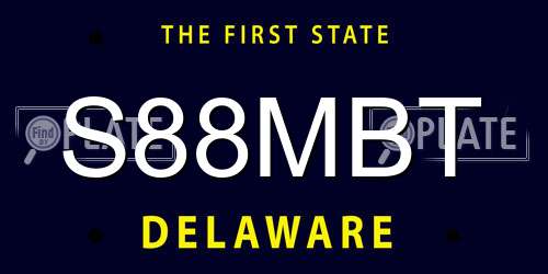 S88MBT Delaware License Plate