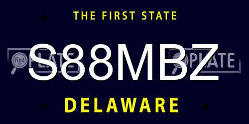 S88MBZ Delaware License Plate