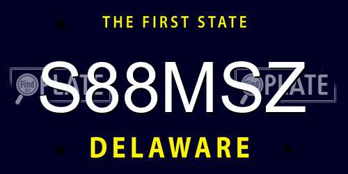 S88MSZ Delaware License Plate