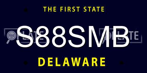 S88SMB Delaware License Plate
