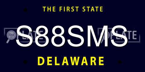 S88SMS Delaware License Plate