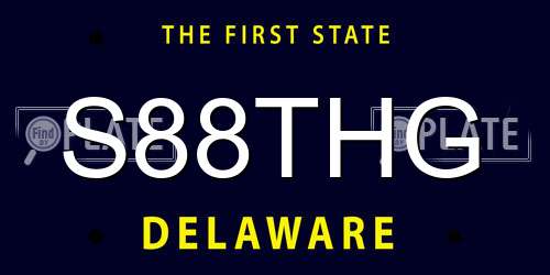 S88THG Delaware License Plate