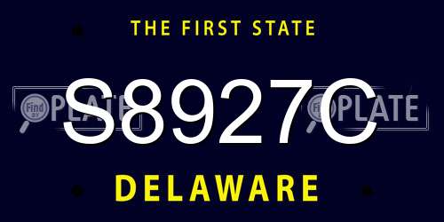 S8927C Delaware License Plate