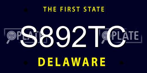 S892TC Delaware License Plate