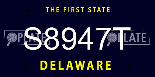 S8947T Delaware License Plate
