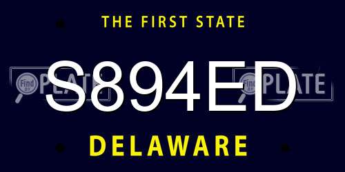 S894ED Delaware License Plate