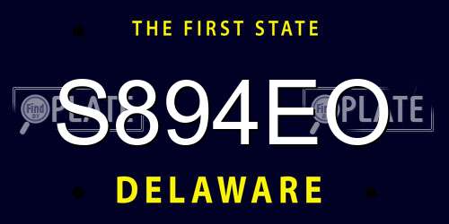 S894EO Delaware License Plate