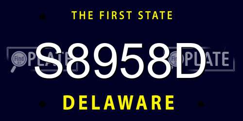 S8958D Delaware License Plate