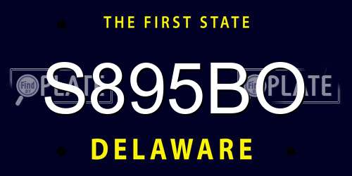 S895BO Delaware License Plate