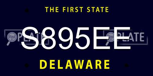 S895EE Delaware License Plate