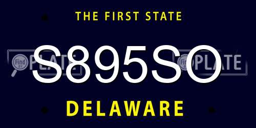 S895SO Delaware License Plate