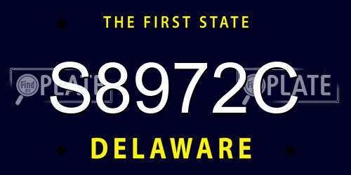 S8972C Delaware License Plate