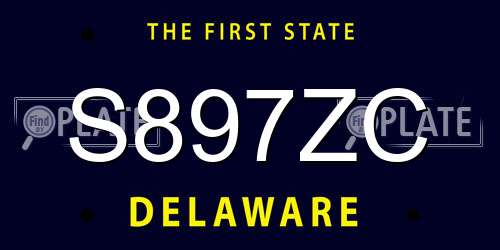 S897ZC Delaware License Plate