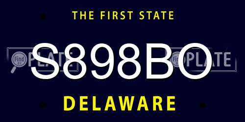 S898BO Delaware License Plate