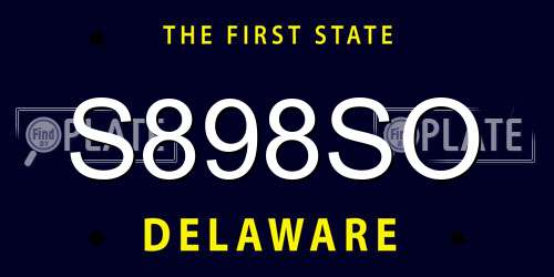 S898SO Delaware License Plate