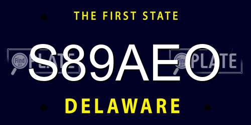 S89AEO Delaware License Plate
