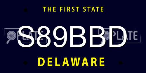 S89BBD Delaware License Plate