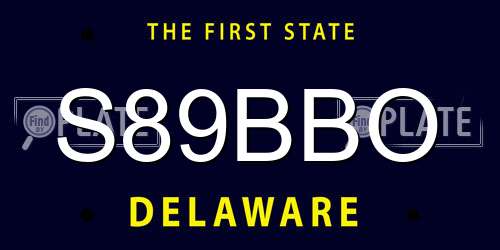 S89BBO Delaware License Plate