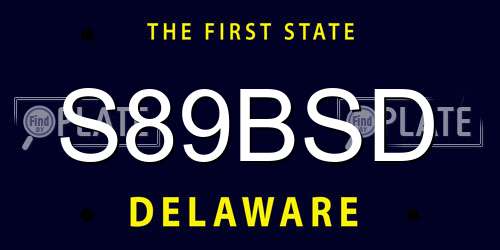 S89BSD Delaware License Plate