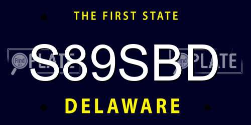 S89SBD Delaware License Plate