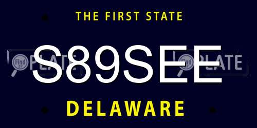 S89SEE Delaware License Plate