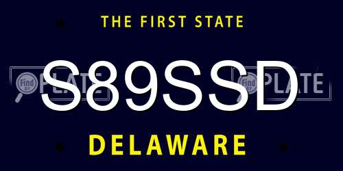 S89SSD Delaware License Plate