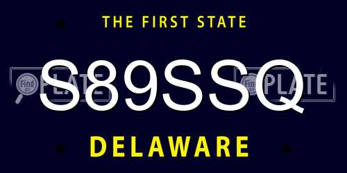 S89SSQ Delaware License Plate