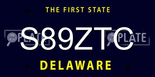 S89ZTC Delaware License Plate