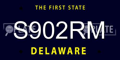 S902RM Delaware License Plate