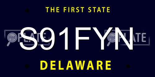S91FYN Delaware License Plate